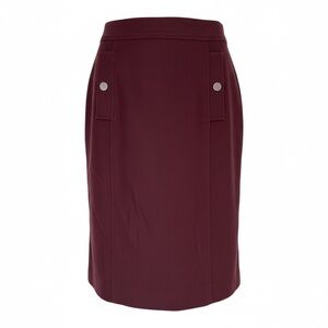 TALBOTS Maroon,Wildberry Italian Flannel A-Line Skirt Sz 8